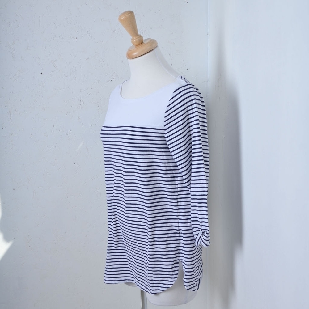 Reitmans | Black & White striped half sleeve women's sweater - Picture 13 of 14